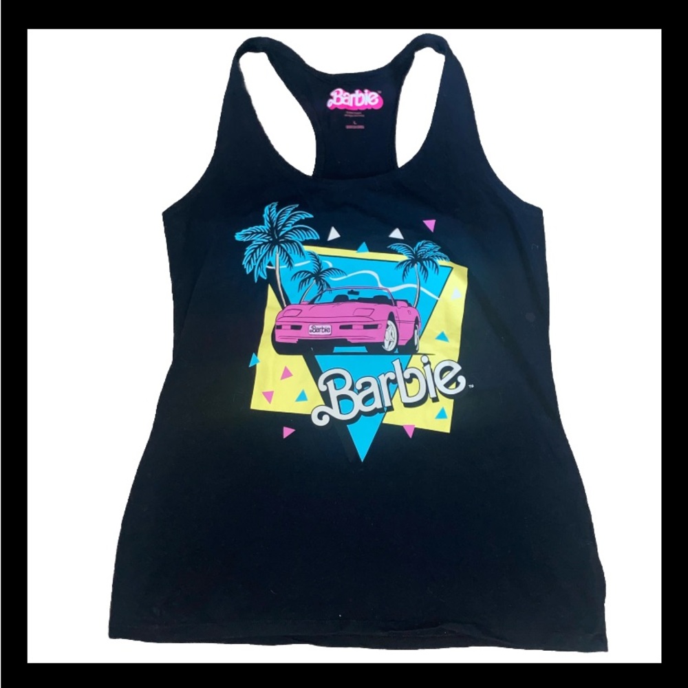 Mattel Barbie Racerback Tank Top Size: Large 80's Theme Convertible Car